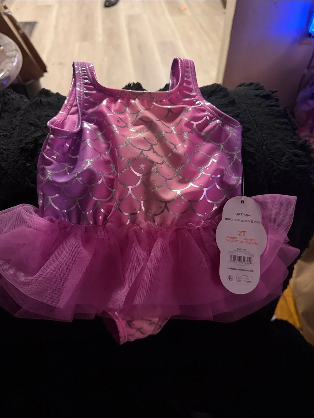 wonder nation Pink Mermaid Tulle One-Piece Swimsuit